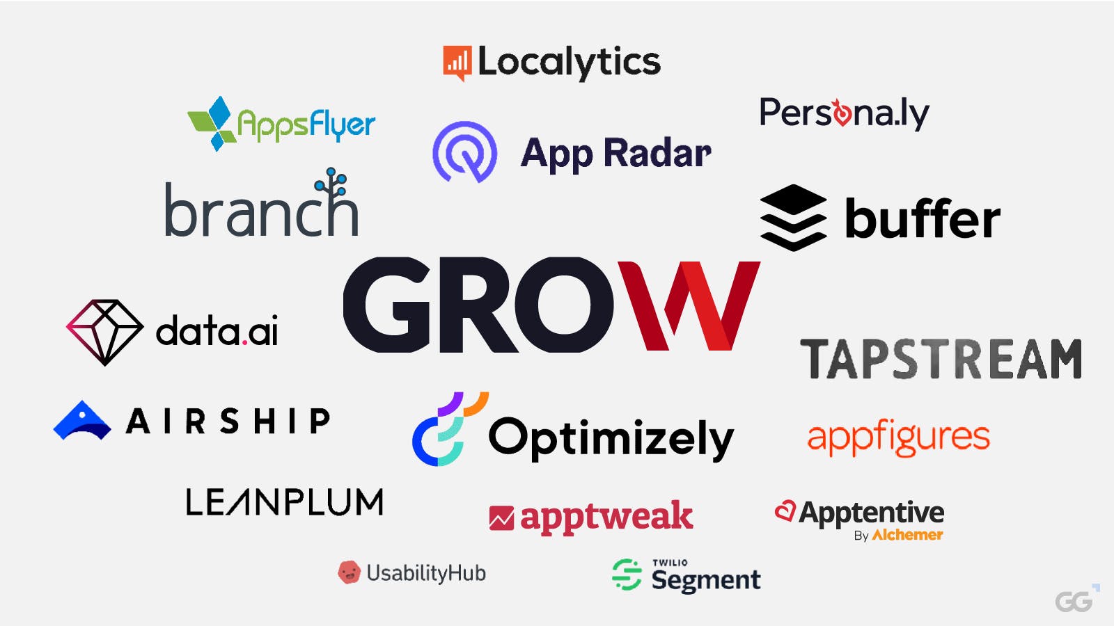 Logos of all the top app marketing tools